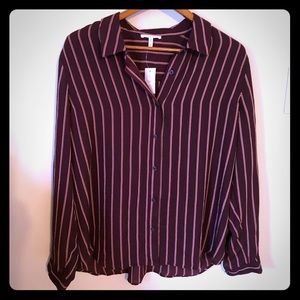 Maurice’s XL Sheer Crimson Button Up Top, NWT